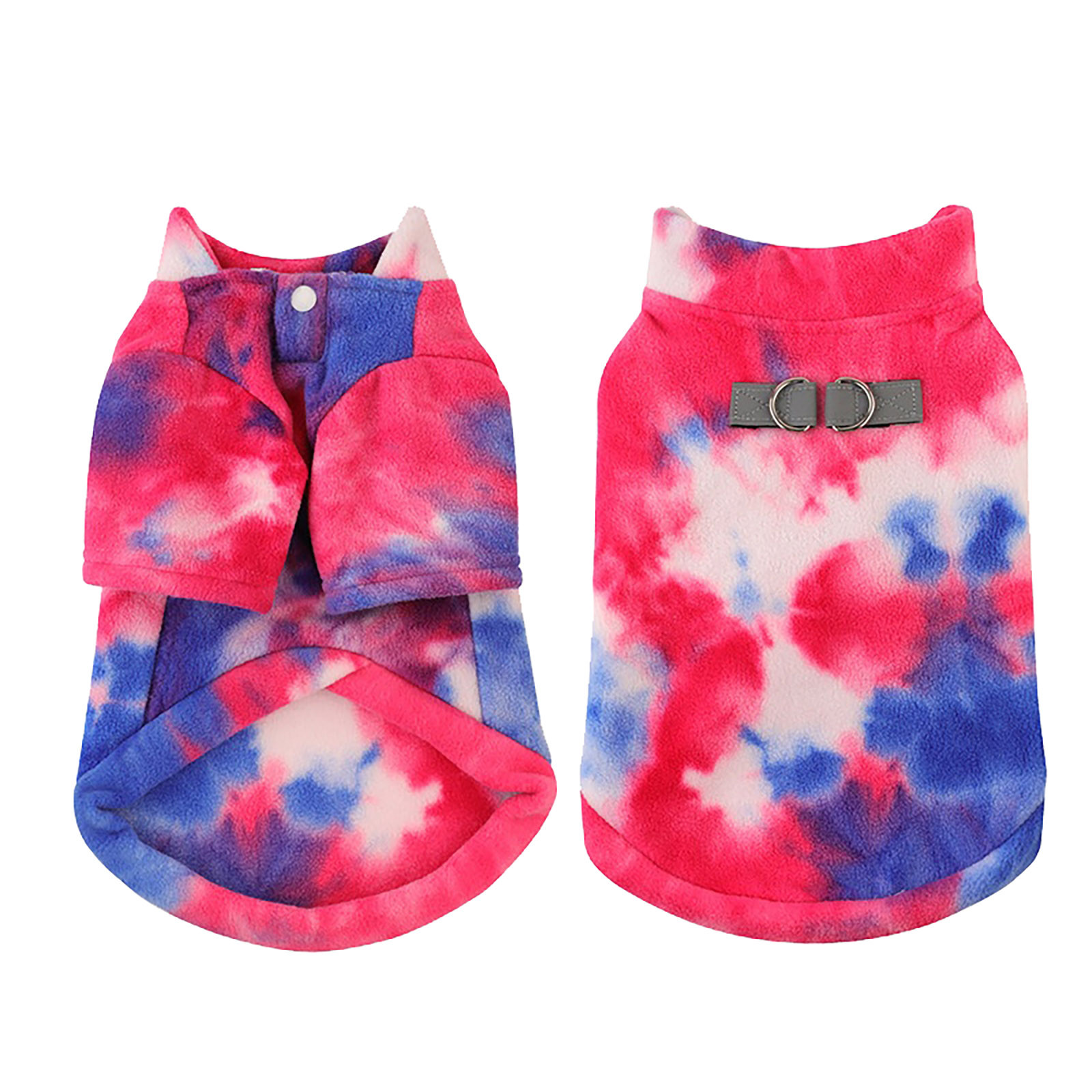 thumbnail image 2 of Jersey De Lana Para Perro Con Estampado Tie Dye. Sudadera. Chaqueta Reflectante Para Cachorro. Abrigo De Invierno Con Correa Con Anilla En D. Chaleco De Lana Suave Con Cuello Alto Para Mascotas. Rop, 2 of 2